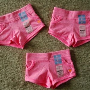 3 PAIR Carter's Pink w/ Heart Shorts TWINS TRIPLET